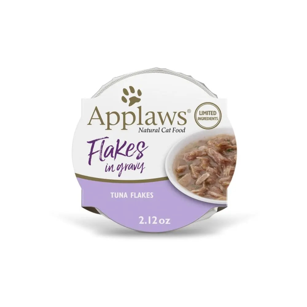 Applaws Natural Wet Cat Food Tuna Flakes in Gravy 2.12oz Pot 18/cs Applaws