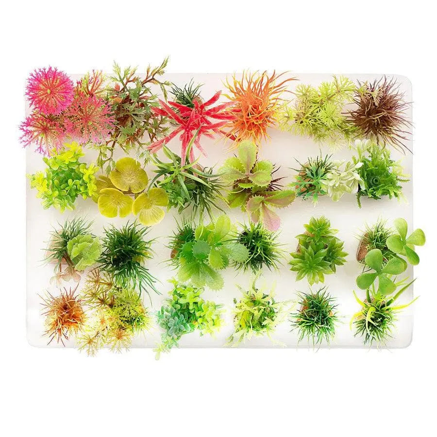 Aquatop Boxed Plastic Aquarium Plants Assorted Multi-Colored Assorted 24 pk AquaTop CPD