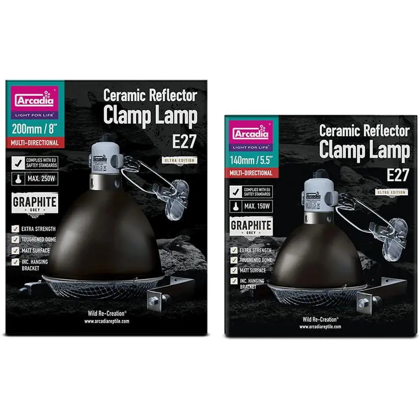 Arcadia Reptile Graphite Ceramic Reflector Clamp Lamp Arcadia