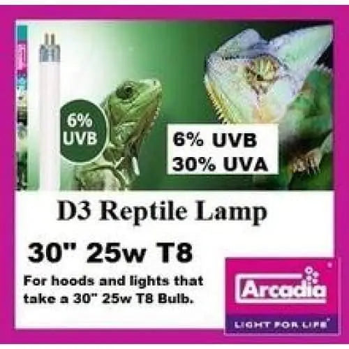 Arcadia T8 6% D3 Reptile Lamp 30" 25 watt **New ODD size for Exo Terra Hoods Arcadia