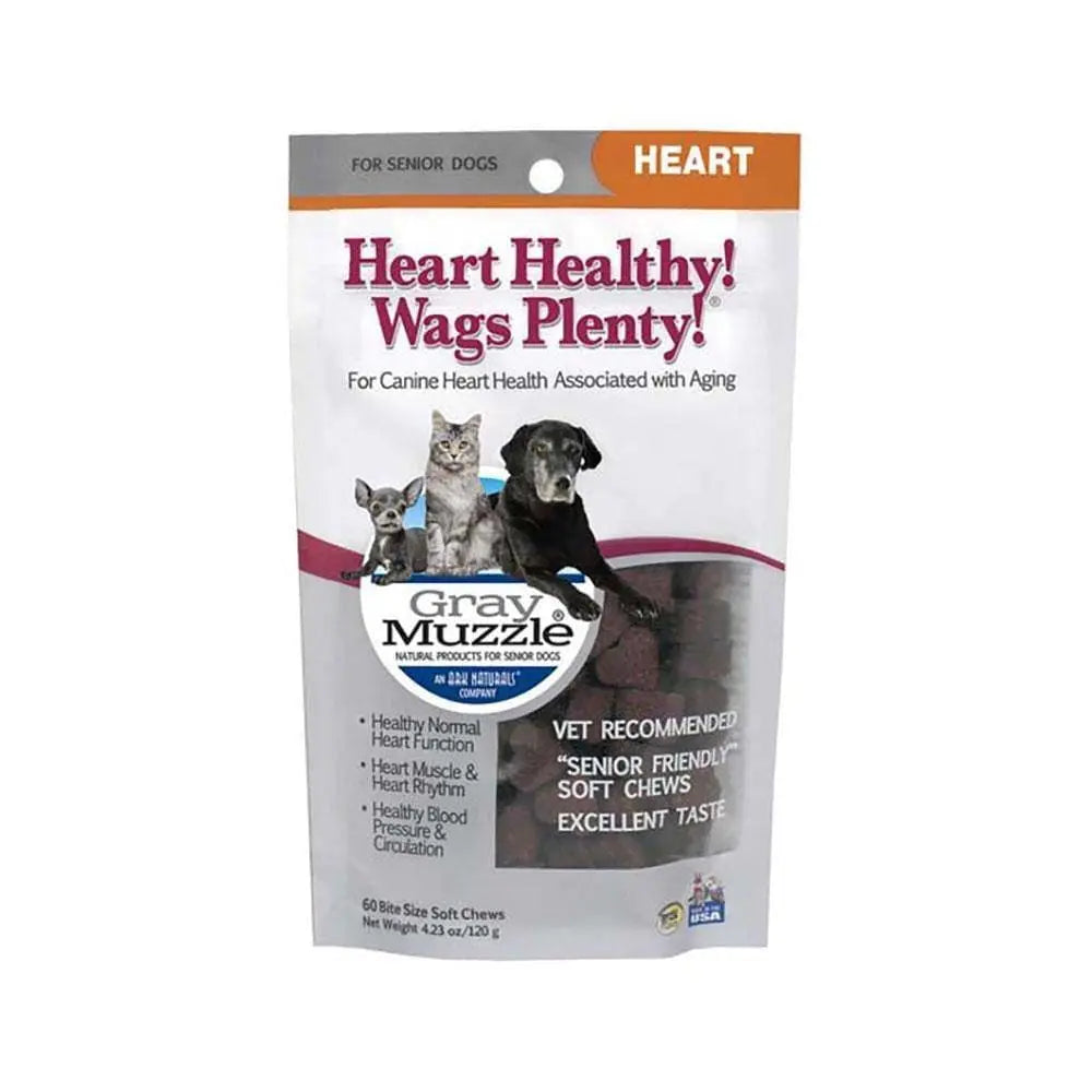 Ark Naturals® Gray Muzzle, Heart Healthy! Wags Plenty!, Heart for Senior Dog 60 Count Ark Naturals®