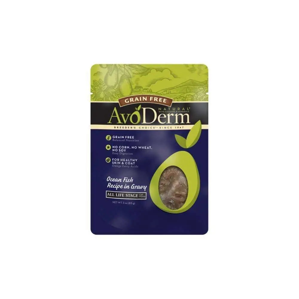 AvoDerm Grain Free Ocean Fis Recipe in Gravy Wet Cat Food Pouch 24ea/3oz AvoDerm CPD