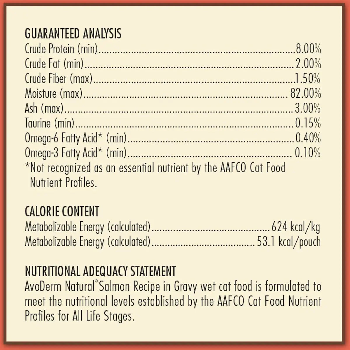 AvoDerm Grain Free Salmon Recipe in Gravy Cat Food Pouch 24ea/3oz AvoDerm CPD