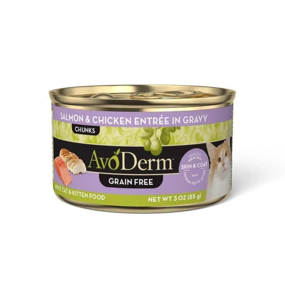 AvoDerm Grain Free Salmon & Chicken Entree in Gravy Canned Cat Food 24ea/3oz AvoDerm CPD