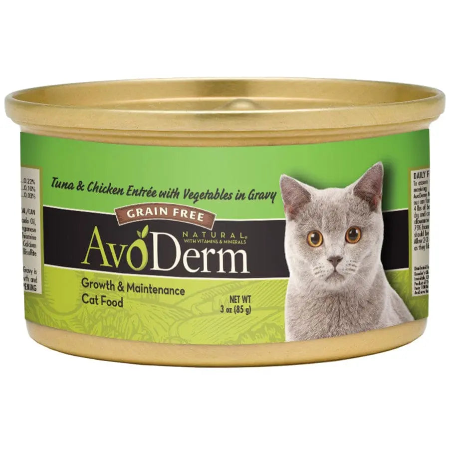 AvoDerm Grain Free Tuna & Chicken w/ Vegetables in Gravy Canned Cat Food 24/3oz AvoDerm CPD