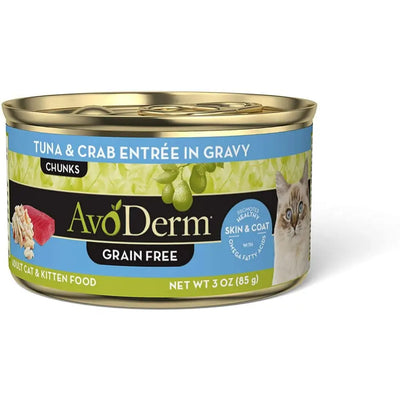 AvoDerm Grain Free Tuna & Crab Entree in Gravy Canned Cat Food 24ea AvoDerm CPD