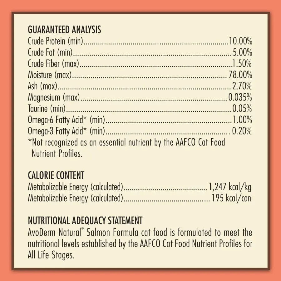 AvoDerm Natural Salmon Formula Wet Cat Food 24ea/5.5 oz AvoDerm CPD