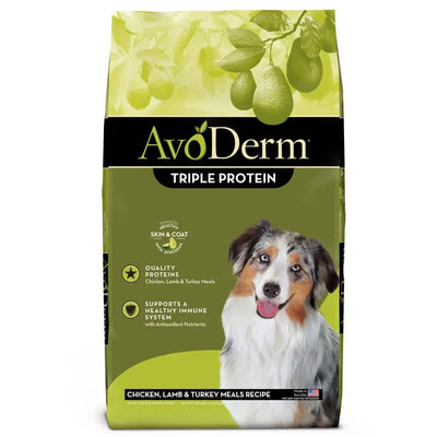 AvoDerm Natural Triple Protein Meal Formula Dry Dog Food 30 lb AvoDerm CPD