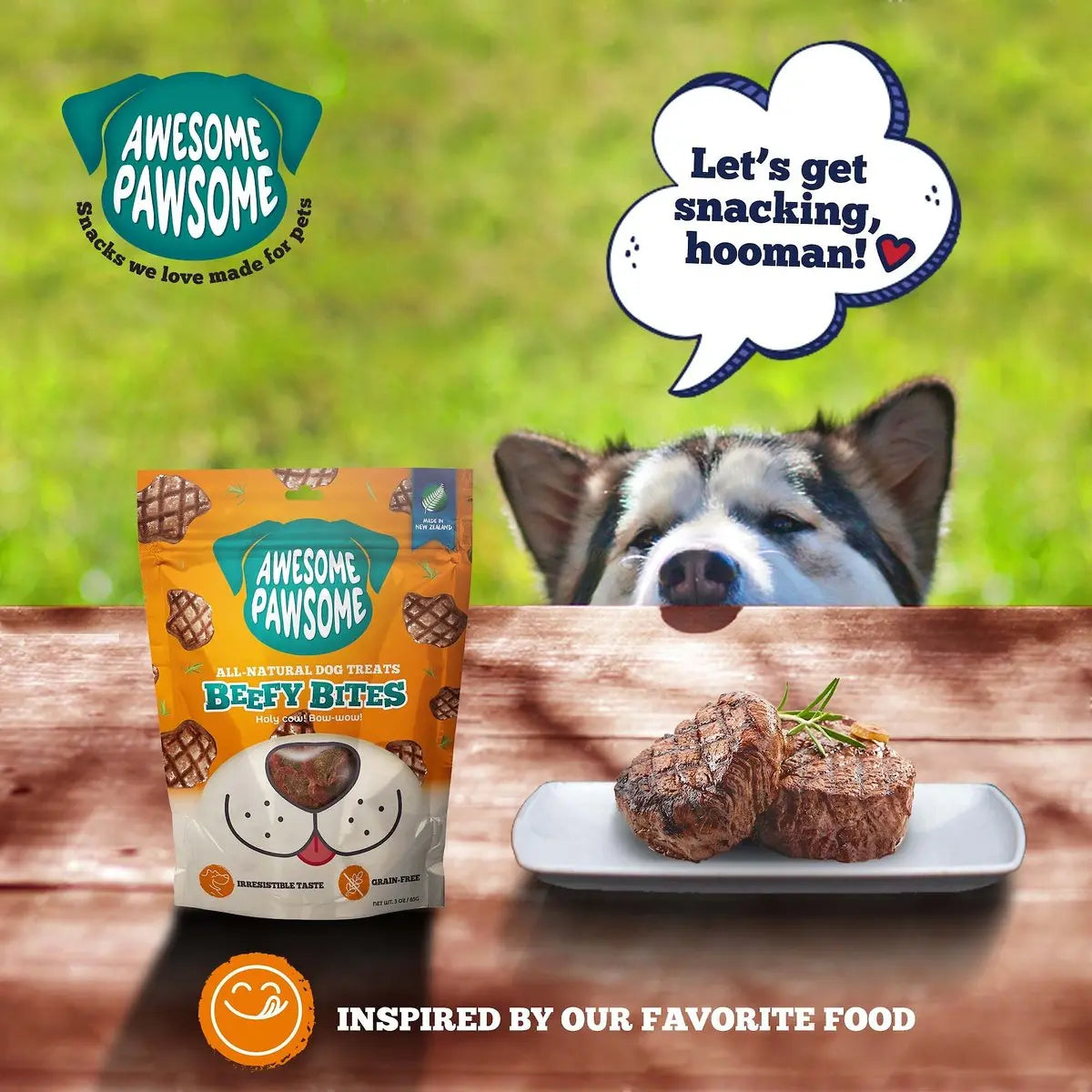 Awesome Pawsome Beefy Bites Dog Treats 3oz Awesome Pawsome