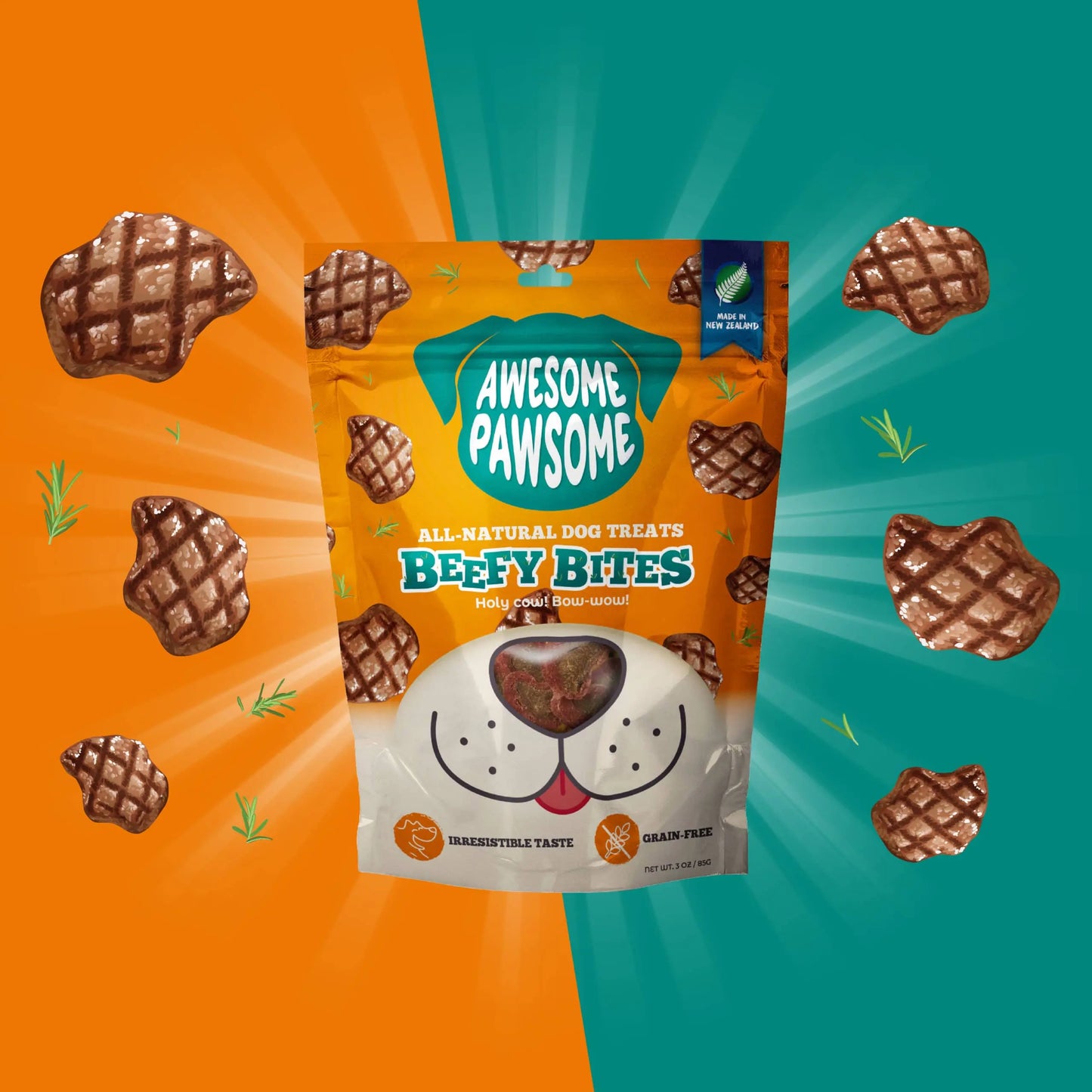 Awesome Pawsome Beefy Bites Dog Treats 3oz Awesome Pawsome