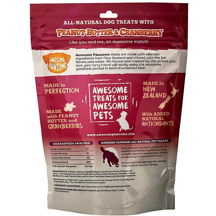 Awesome Pawsome Peanut Butter & Cranberry Dog Treats 3oz Awesome Pawsome