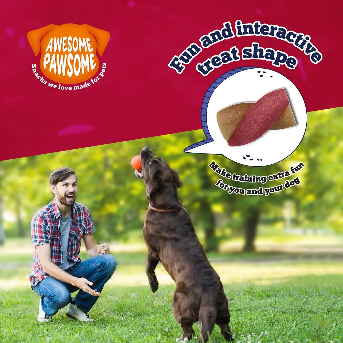 Awesome Pawsome Peanut Butter & Cranberry Dog Treats 3oz Awesome Pawsome
