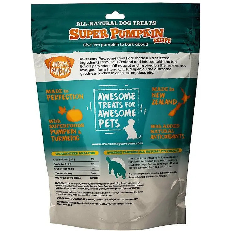 Awesome Pawsome Super Pumpkin Recipe Dog Treats 3oz Awesome Pawsome