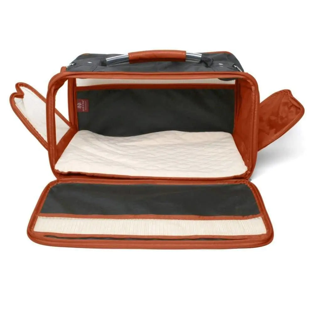 Bark-n-Bag Cotton Canvas Classic Pet Carrier - Black/Saddle bark n bag®WP