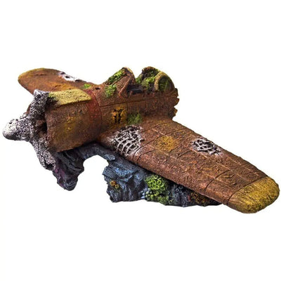 Blue Ribbon Exotic Environments Sunken Plane Wreck Aquarium Ornament Blue Ribbon Pet