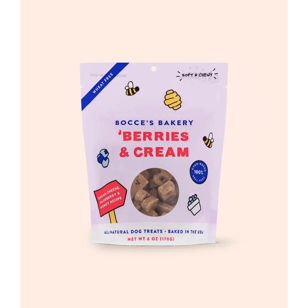 Bocce's Bakery Berries & Cream 6oz Soft & Chewy Dog Treats Bocce's Bakery