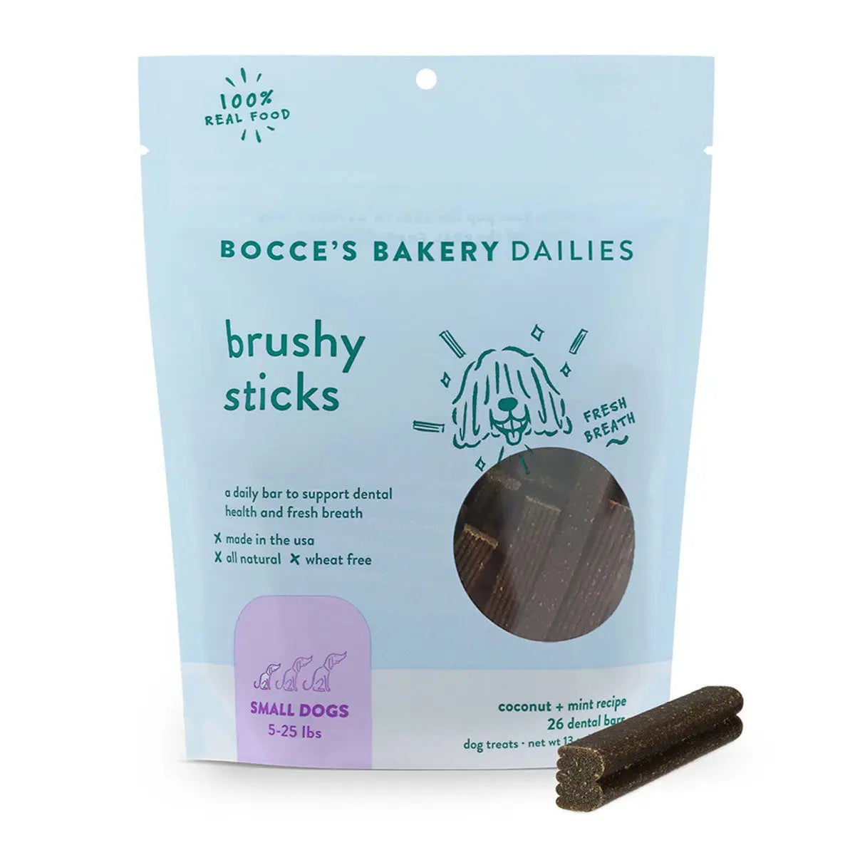 Bocce's Bakery Dailies 13oz Brushy Sticks Small Dog Dental Treats Bocce's Bakery