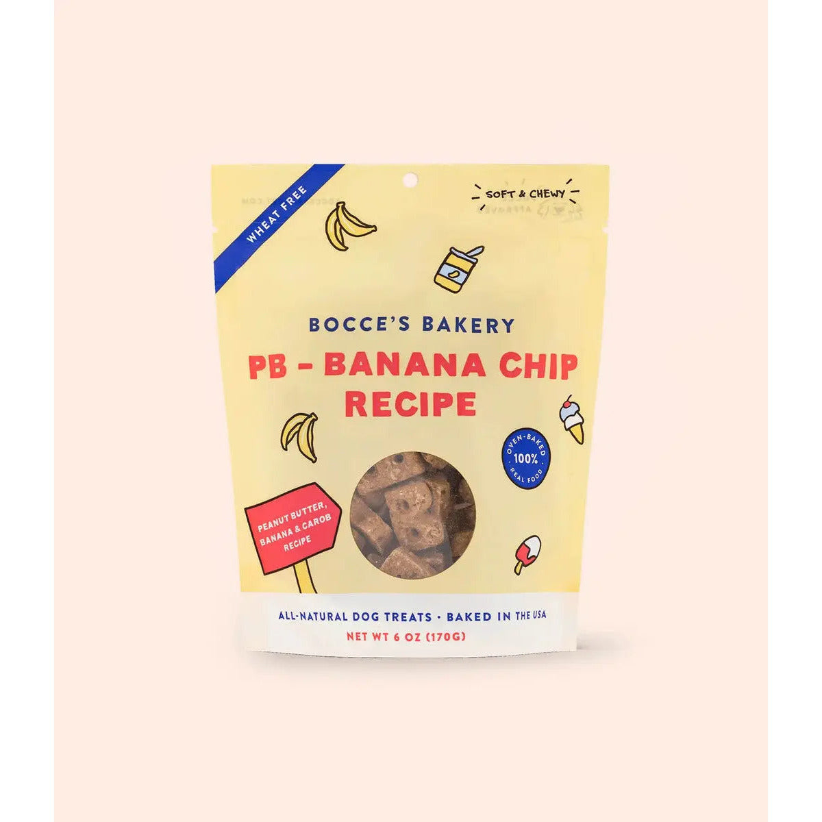Bocce's Bakery PB-Banana Chip 6oz Soft & Chewy Dog Treats Bocce's Bakery