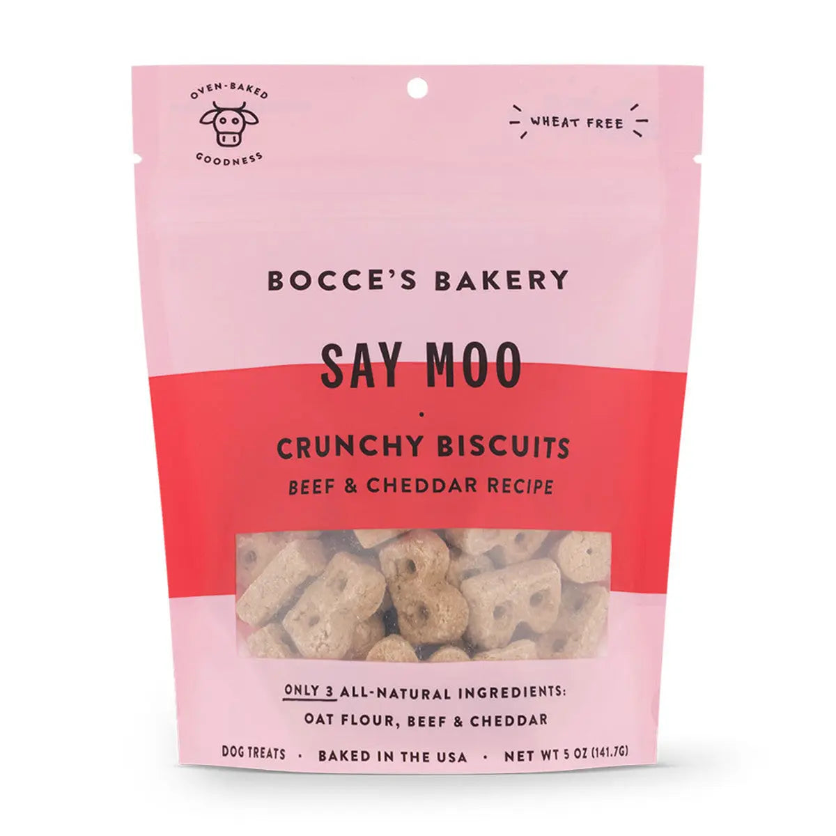 Bocce's Bakery Say MOOOO 5oz Biscuit Bags Dog Treats Bocce's Bakery