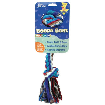 Booda 2-Knot Rope Bone Dog Toy 2 Knots Rope Bone Multi-Color Booda
