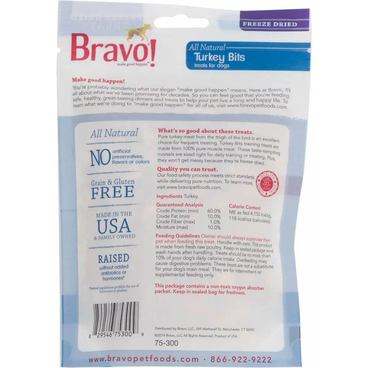Bravo Bonus Bites® Freeze Dried Turkey treats for dogs Bravo