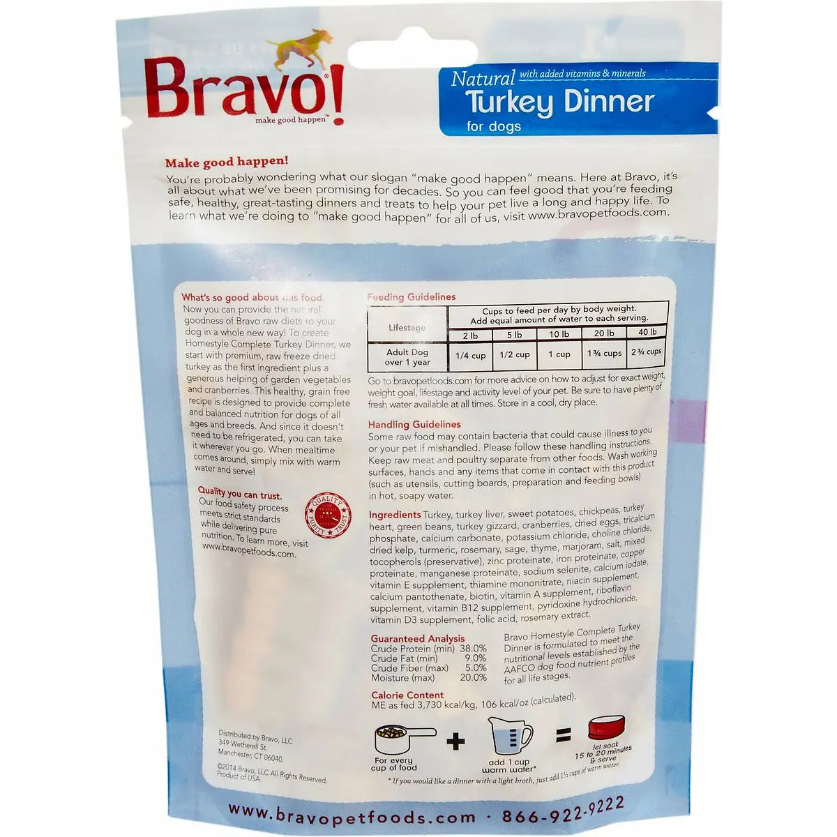 Bravo Homestyle Complete® Natural Turkey Dinner for dogs Bravo
