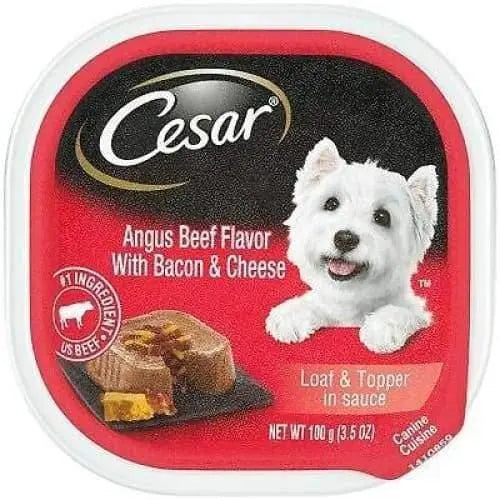 CESAR Angus Beef Flavor with Bacon and Cheese Loaf Wet Dog Food 24ea/3.5oz CESAR