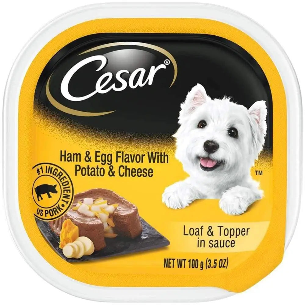 CESAR Ham and Egg Flavor with Potato & Cheese Loaf Wet Dog Food 24ea/3.5oz CESAR