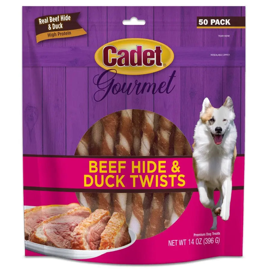 Cadet Gourmet Beef Hide & Duck Dog Twist Sticks Cadet