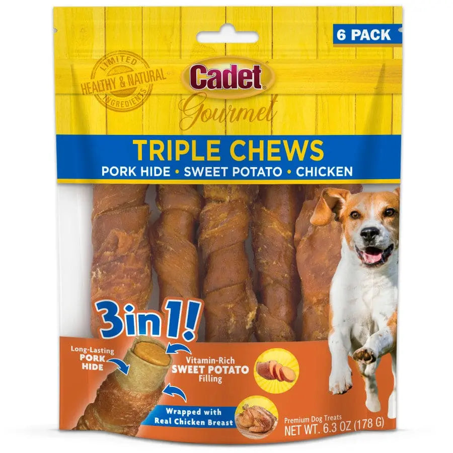 Cadet Gourmet Triple Chews Pork Hide Twists Talis Us