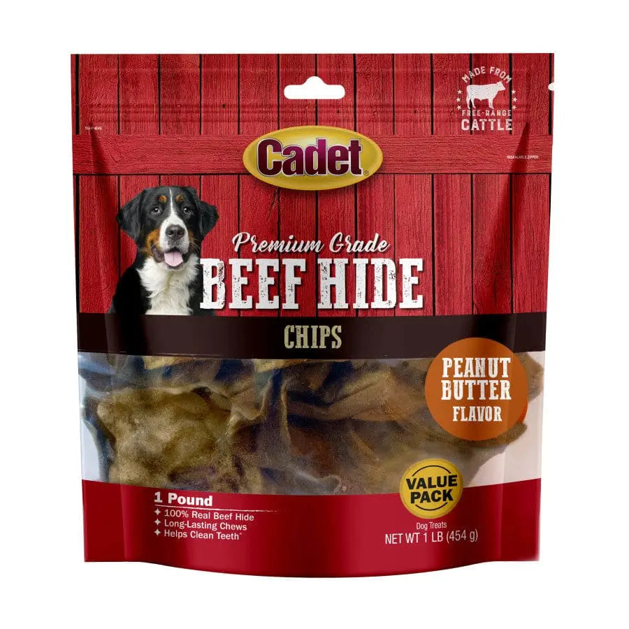 Cadet Premium Grade Beef Hide Chips for Dogs Chips 1 lb Cadet