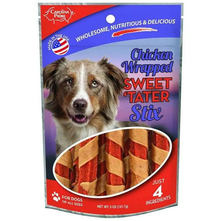 Carolina Prime Chicken Wrapped Sweet Tater Stix Dog Treats Carolina Prime