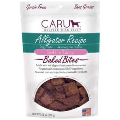 Caru Pet Food Soft 'n Tasty Baked Bites Alligator Recipe Grain-Free Dog Treats Caru Pet Food