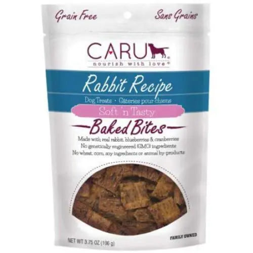 Caru Pet Food Soft 'n Tasty Baked Bites Rabbit Recipe Grain-Free Dog Treats Caru Pet Food