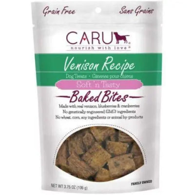 Caru Pet Food Soft 'n Tasty Baked Bites Venison Recipe Grain-Free Dog Treats Caru Pet Food