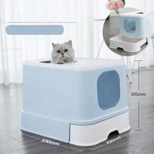 Cat Litter Box Top Entry Litter Box Cat Sandbox Large Capacity Toilet Style Tray Talis Us