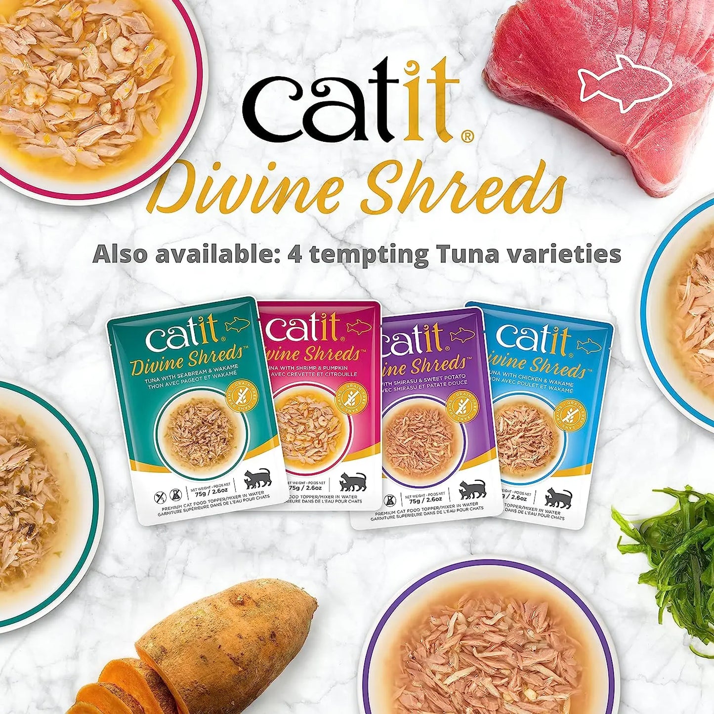 Catit Divine Shreds Tuna with Seabream and Wakame CatIt