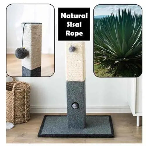 Catry Large Cat Tree Cat Scratching Post with Natural Sisal Rope and Toys petpal