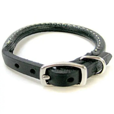 Circle T Pet Leather Round Collar - Black Circle T Leather