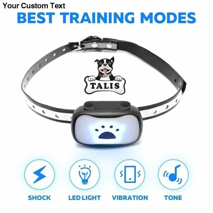 Collar Dog Bark Anti No Barking Shock Training Pet Control Rechargeable Small Talis Us