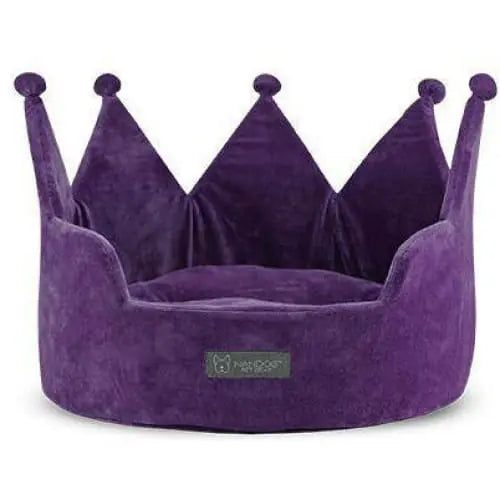 Crown Cat Bed Micro-Fleece - Purple Nandog Pet Gear