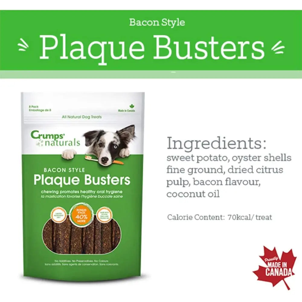 Crumps' Naturals Bacon Plaque Busters Dental Dog Treats Crumps' Naturals