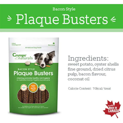 Crumps' Naturals Bacon Plaque Busters Dental Dog Treats Crumps' Naturals
