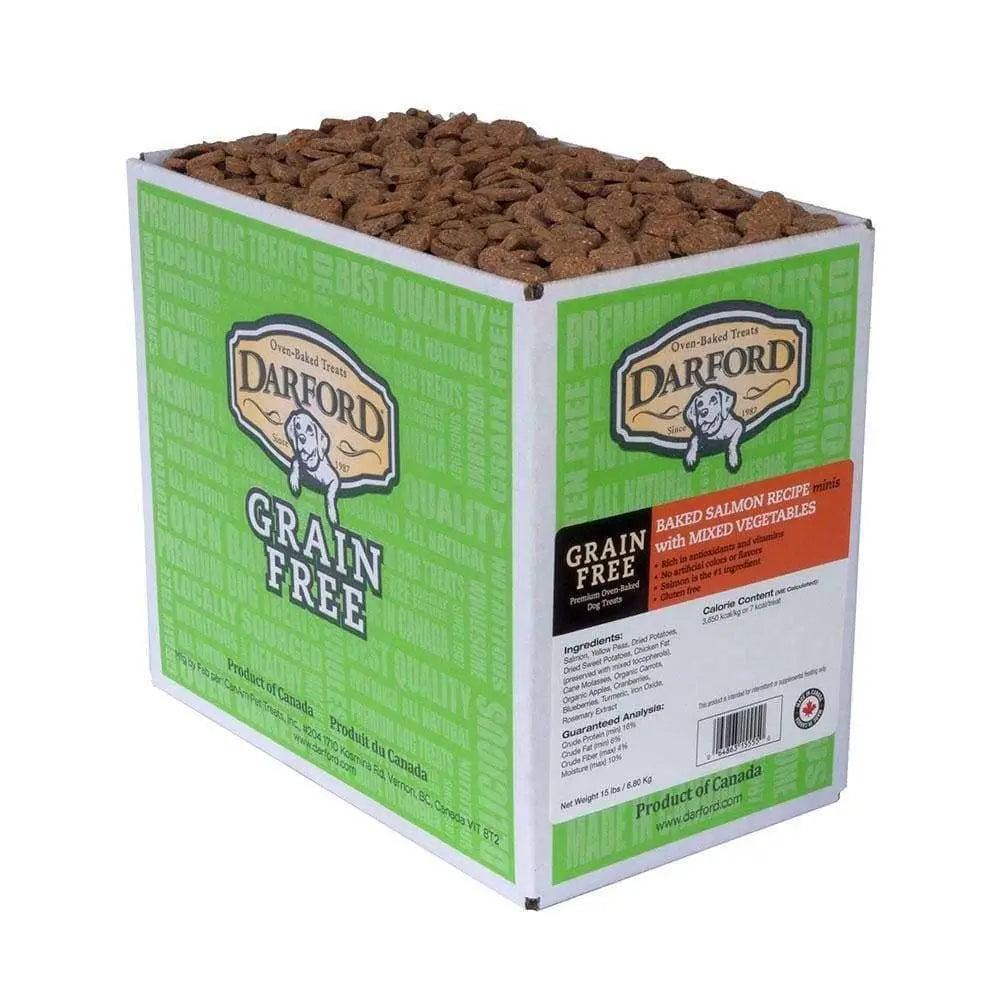 Darford® Grain Free Baked Salmon Recipe Minis with Mixed Vegetables Dog Treats 15 Lbs Darford®
