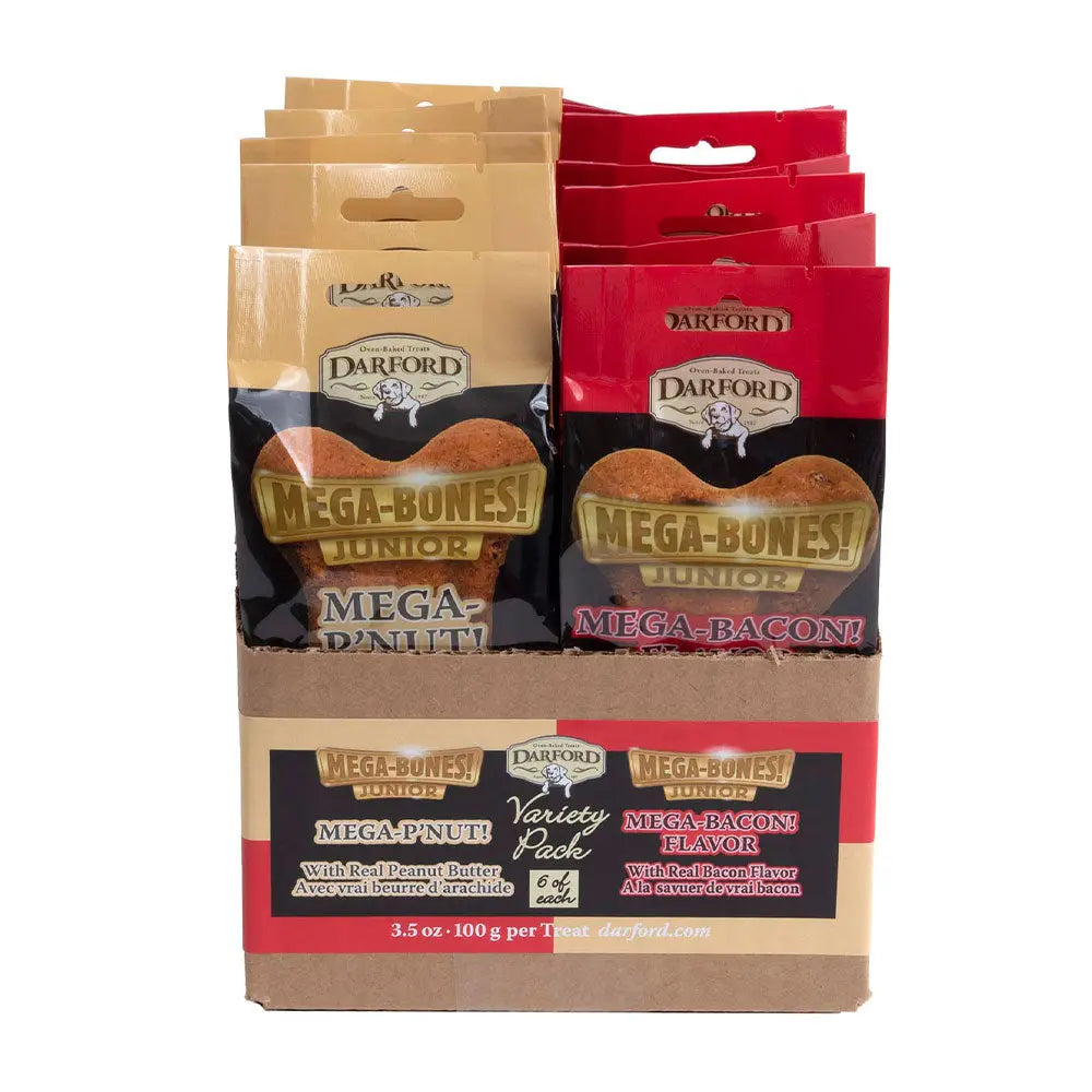 Darford® Mega Bone JR Variety Pack Bacon & Peanut Butter 6 Each Flavor Darford®