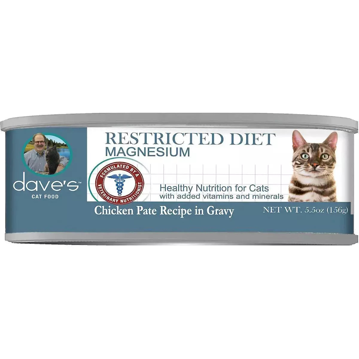 Dave's Pet Food Restricted Magnesium Chicken Pate Recipe in Gravy Wet Cat Food 5.5oz can case of 24 Dave's Pet Food