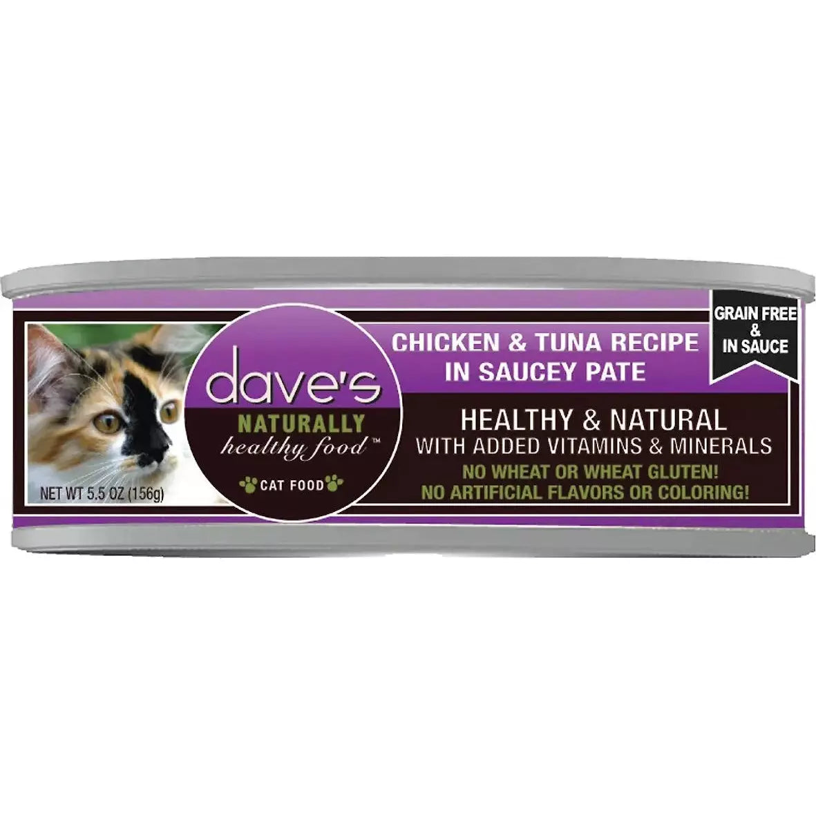 Dave's Pet Food Saucey Pate Grain Free Wet Cat Food 5.5oz can case of 24 Dave's Pet Food