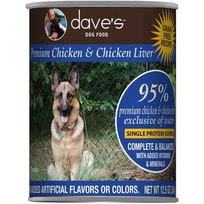 Dave's Pet Food™ 95% Premium Meat™ Grain Free Chicken & Chicken Liver Dog Food 13 Oz x 12 Count Dave's Pet Food