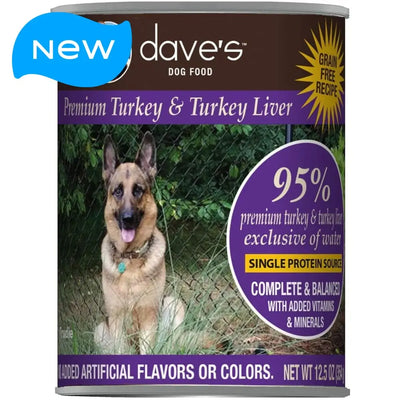 Dave's Pet Food™ 95% Premium Meat™ Grain Free Turkey & Turkey Liver Dog Food 13 Oz x 12 Count Dave's Pet Food