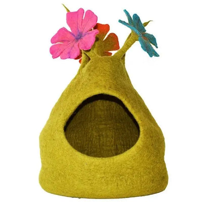 Dharma Dog Karma Cat Bouquet Cave Green/Multi Small Dogs & Cat Bed Dharma Dog Karma Cat